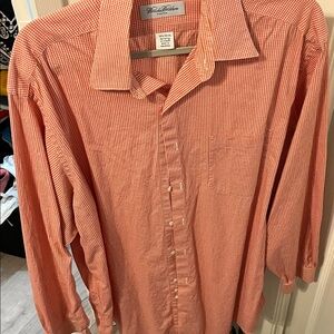 Brooks Brothers Men's Orange Gingham Shirt